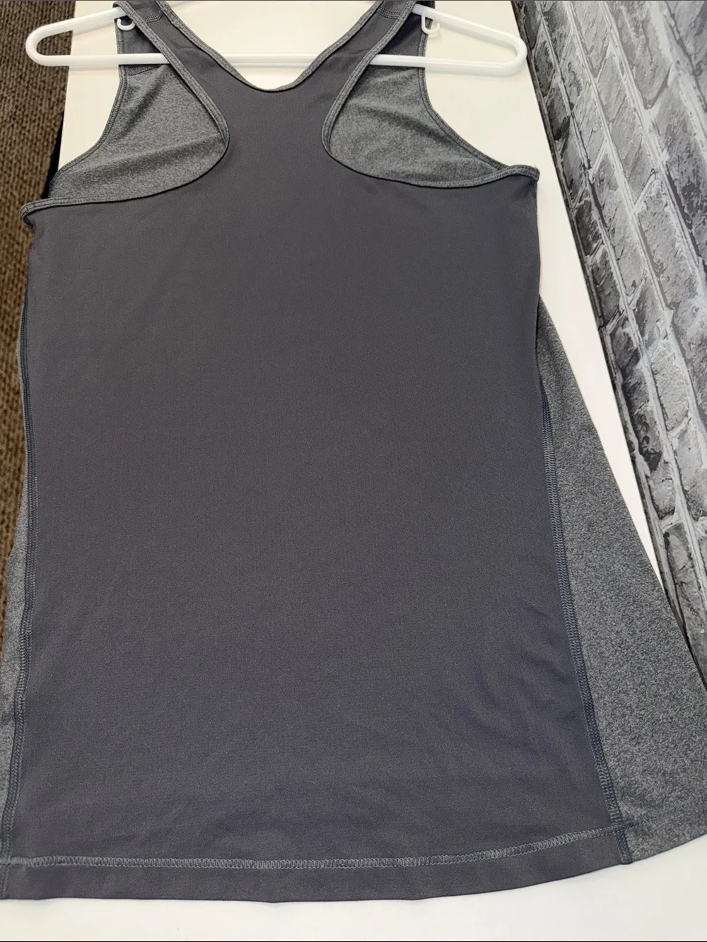 Nike Gray Dri-FIT Tank Top with Black Swoosh‎